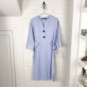 Zara Basic Light Blue Casual Style Shirtdress Size S